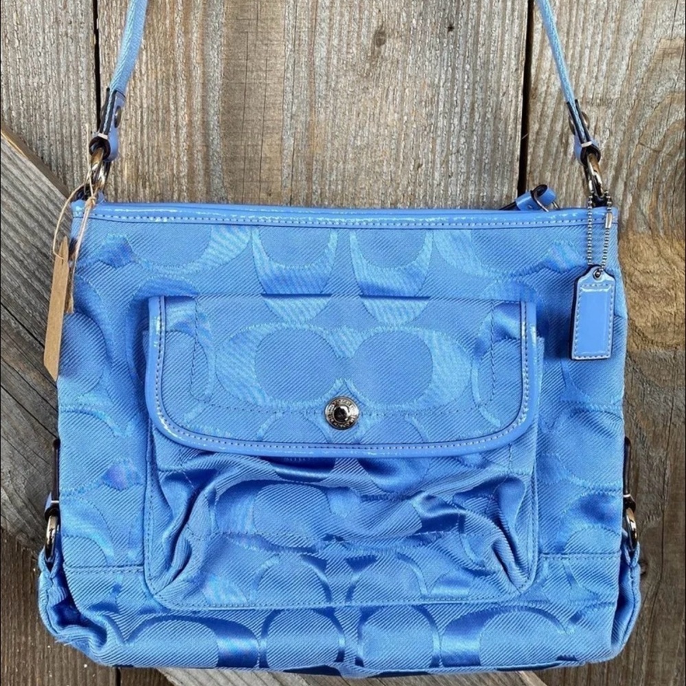 Y2K Blue Coach Signature Women's Crossbody